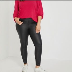 Eloquii Coated Leather-like Pants sz 16